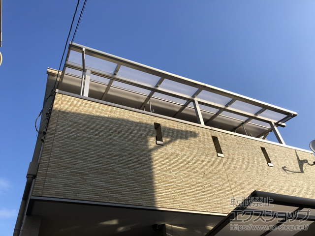 京都府京都市ののバルコニー・ベランダ屋根 ソラリア F型 屋根タイプ 連棟 積雪〜20cm対応 施工例