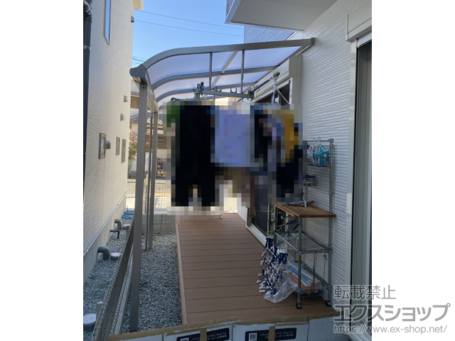 大阪府柏原市ののテラス屋根 ソラリア R型 テラスタイプ 単体 積雪〜20cm対応 施工例
