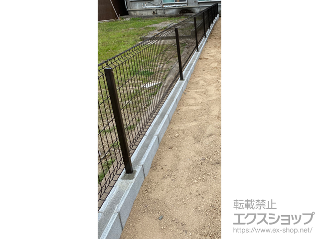鳥取県東伯郡北栄町ののフェンス・柵 イーネットフェンス 2F型　自由柱施工 施工例