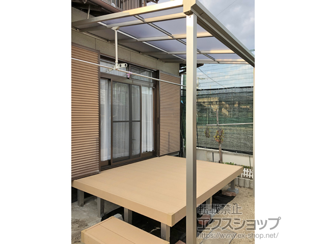 広島県三原市ののテラス屋根 ソラリア F型 テラスタイプ 単体 積雪〜20cm対応 施工例