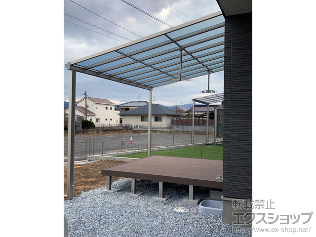 福岡県宮若市ののテラス屋根 ソラリア F型 テラスタイプ 単体 積雪〜20cm対応 施工例