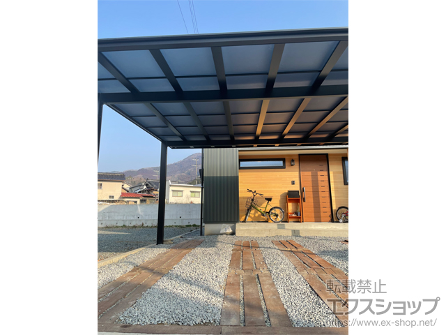 兵庫県姫路市ののカーポート ネスカF (フラットスタイル) ワイド 積雪〜20cm対応 施工例