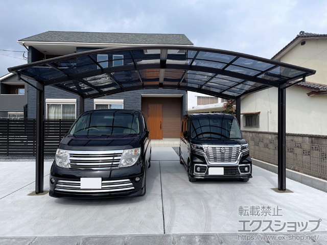 福岡県鞍手郡小竹町ののカーポート プレシオスポート ワイド 積雪〜20cm対応 施工例