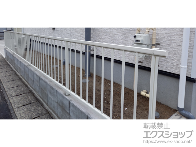 鹿児島県鹿児島市ののフェンス・柵 ミエッタフェンス 防犯たて格子タイプ　自由柱施工 施工例