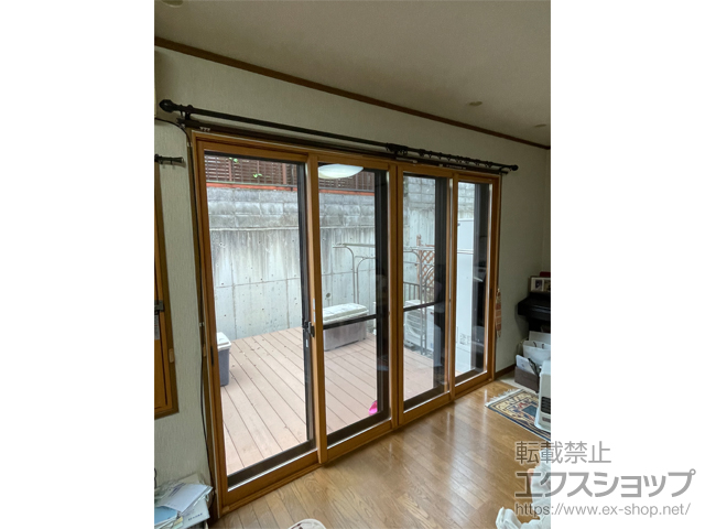 京都府南丹市のの二重窓（内窓） 【01／1F リビング】インプラス 引違い窓 4枚建 施工例
