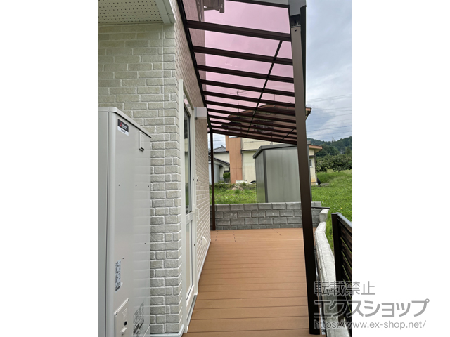 長野県飯田市ののテラス屋根 ソラリア F型 テラスタイプ 単体 積雪〜20cm対応 施工例