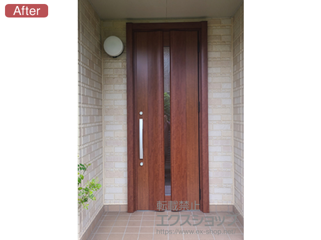 京都府京都市のLIXIL リクシル（トステム）の玄関ドア リシェント玄関ドア3 断熱K2仕様 片開き仕様(ランマ無)R G12型 ※手動仕様 施工例