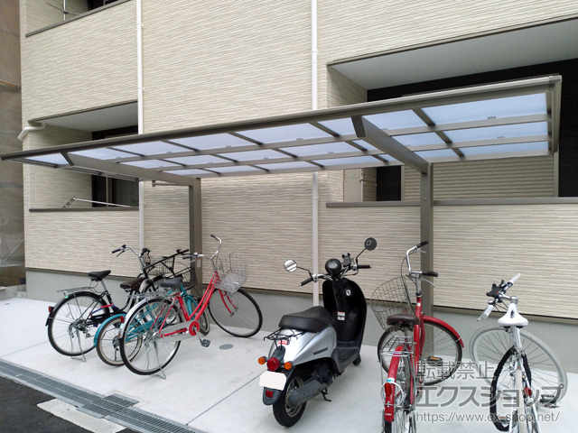 大阪府大阪市ののサイクルポート・駐輪場 フーゴFミニ (フラットスタイル) 積雪〜20cm対応 施工例