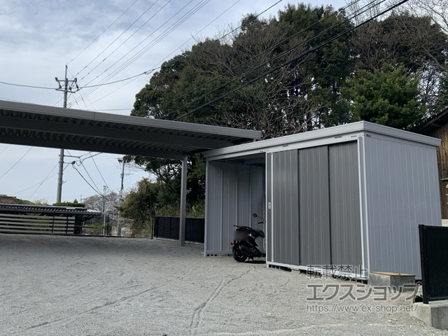 福岡県福岡市のの物置・屋外倉庫 ネクスタウィズ 一般型 4420×1790×2375 右扉タイプ NXN-40HK・40H-PG 施工例