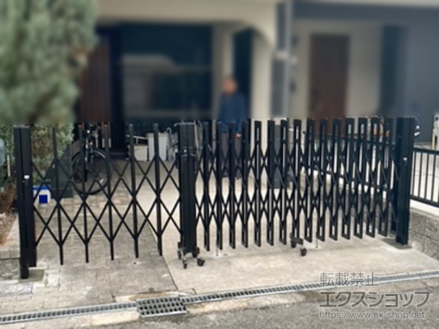 大阪府大阪市ののカーゲート アルシャインII M型 Aタイプ ノンレール 両開き親子*(150+350)WP 施工例