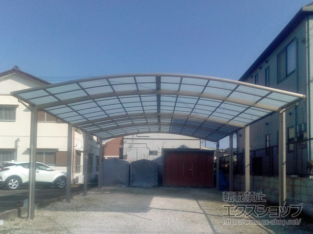 千葉県木更津市ののカーポート ネスカR (ラウンドスタイル) ワイド 積雪〜20cm対応 施工例