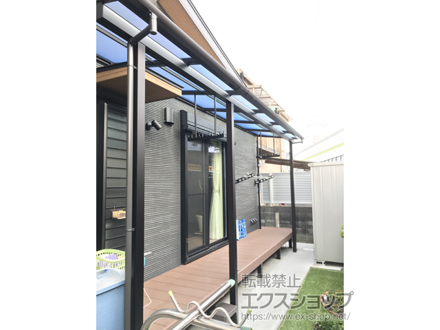 兵庫県宝塚市ののテラス屋根 ソラリア F型 テラスタイプ 連棟 積雪〜20cm対応 施工例