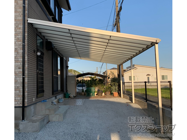 福岡県飯塚市ののテラス屋根 ソラリア F型 ビッグサイズ 連棟 積雪〜20cm対応 施工例