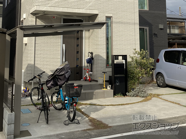 埼玉県上尾市ののサイクルポート・駐輪場 ネスカFミニ (フラットスタイル) 積雪〜20cm対応 施工例