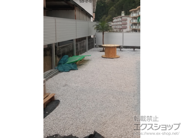 宮崎県延岡市ののフェンス・柵 ミエーネフェンス 目隠しルーバータイプ 2段支柱施工 施工例