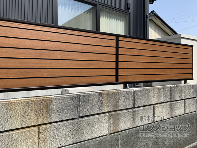 富山県射水市ののフェンス・柵 モクアルフェンス 目隠しタイプ 自由柱施工 施工例