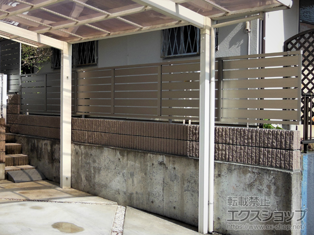 東京都八王子市ののフェンス・柵 フェンスAB YS3型 横スリット3 アルミカラー フリーポールタイプ 施工例