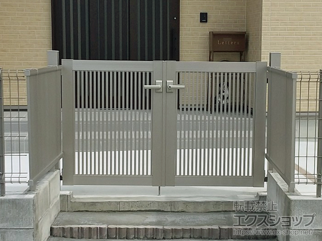 福島県南相馬市ののフェンス・柵 シンプレオフェンス2型 縦格 自由柱施工 施工例