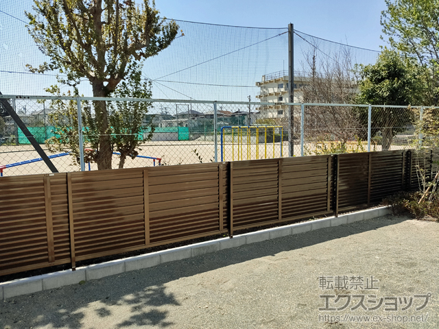 宮城県仙台市ののフェンス・柵 カムフィX9型 ルーバータイプ フリー支柱タイプ 施工例