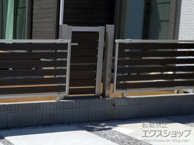 埼玉県鶴ヶ島市のの門扉 開き門扉AB ウッディYS3型 片開き　柱使用 施工例