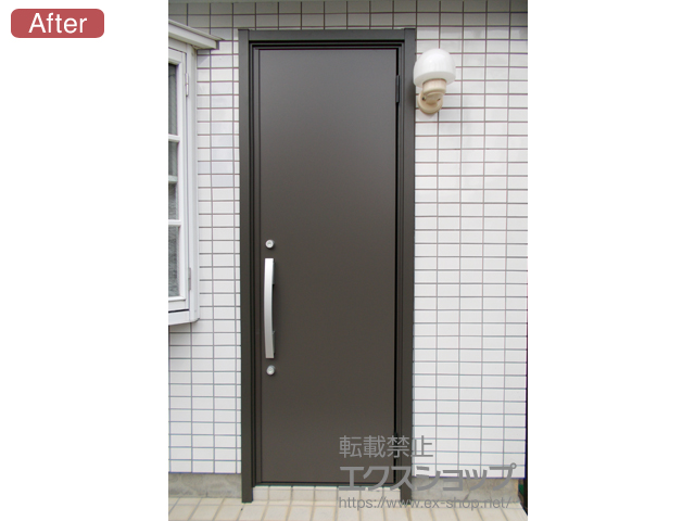 千葉県市川市のLIXIL リクシル（トステム）の玄関ドア リシェント玄関ドア3 断熱K4仕様 片開き仕様(ランマ無)R M17型 ※手動仕様 施工例
