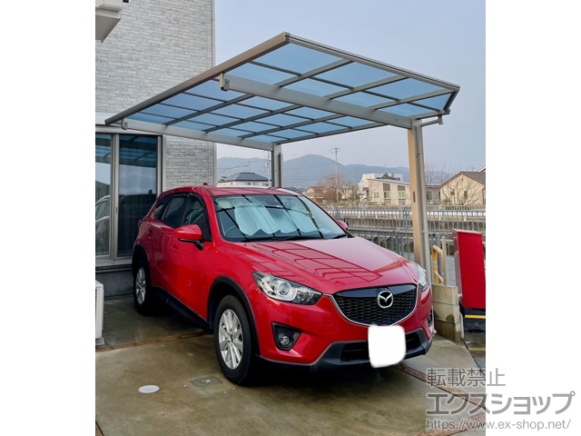 兵庫県姫路市ののカーポート エフルージュグラン　積雪〜20cm対応＜側枠部分斜め切詰＞ 施工例