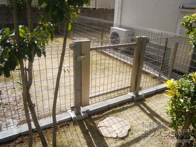 東京都西東京市のの門扉 ユメッシュHR型門扉 片開き 60角スチール門柱 施工例