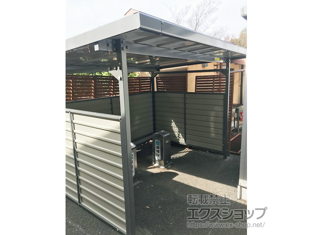 大阪府堺市ののサイクルポート・駐輪場 自転車置場 SP1GTB 基本棟 腰板２段 施工例