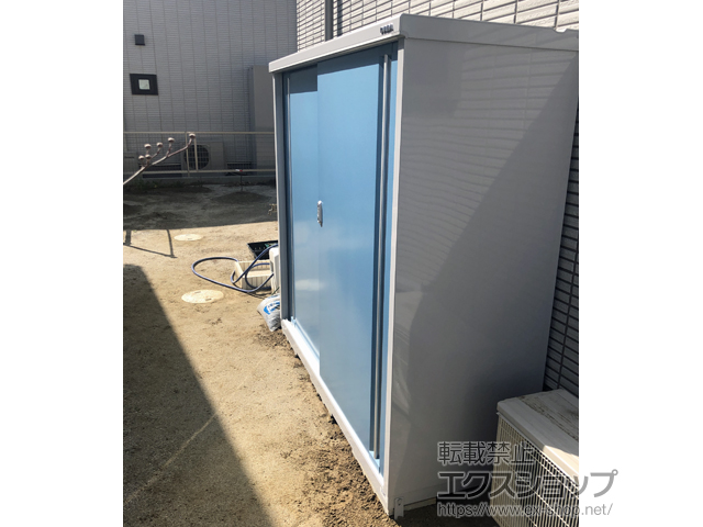 福岡県糸島市のの物置・屋外倉庫 シンプリー 一般型 1740×615×1603 MJX-176D-P-AB 施工例