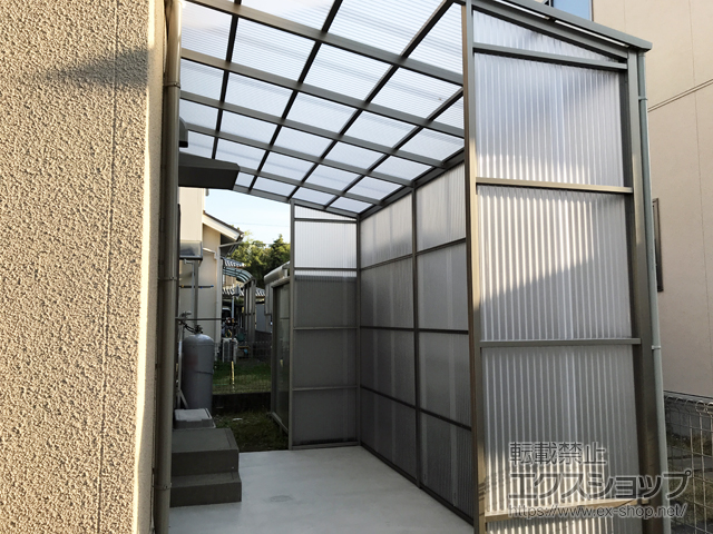 静岡県磐田市ののストックヤード オイトック 波板囲い 両袖タイプ 連棟 施工例