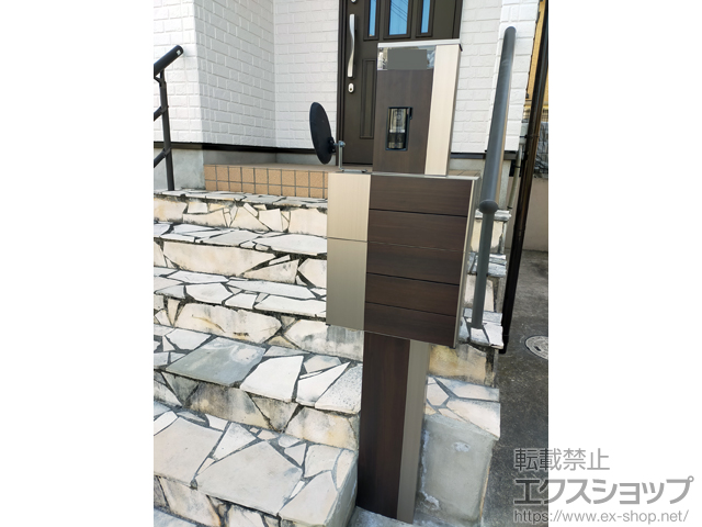 埼玉県比企郡滑川町のの機能門柱・ポスト ファンクションユニット ルミフェイス メーカーカタログ組み合わせ例-5 施工例