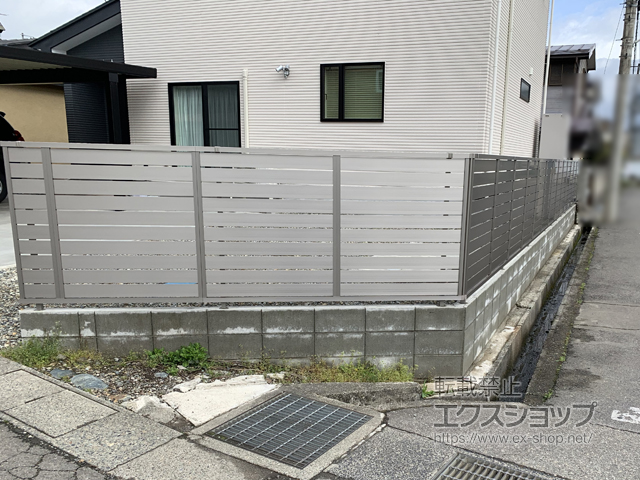 福島県会津若松市ののフェンス・柵 フェンスAB YS3型 横スリット3 フリーポールタイプ 施工例