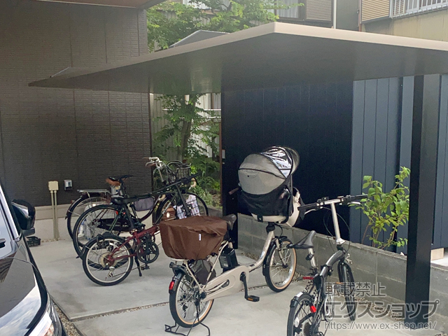 静岡県静岡市ののサイクルポート・駐輪場 カーポートSCミニ 積雪20cm 施工例