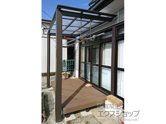宮城県東松島市ののテラス屋根 フーゴF 独立テラスタイプ 単体 積雪〜20cm対応 施工例