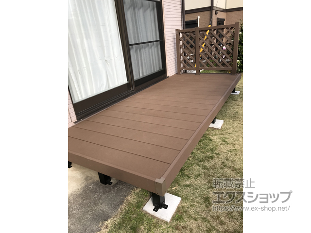 茨城県高萩市ののウッドデッキ マージウッドデッキ＋マージウッドデッキ ラティスデッキフェンス 施工例