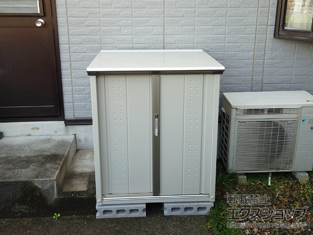 愛媛県大洲市のの物置・屋外倉庫 グランプレステージジャンプ 920×750×1100 GP-97D-F-MW 施工例