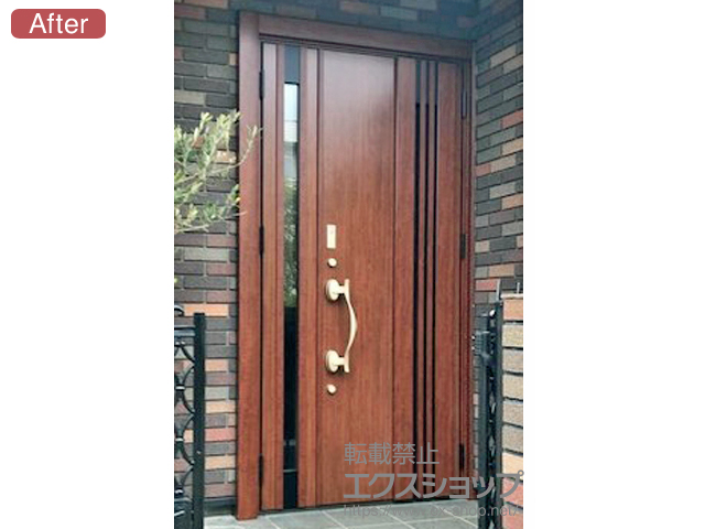 千葉県八千代市のLIXIL リクシル（トステム）の玄関ドア リシェント玄関ドア3 断熱K4仕様 親子仕様(ランマ無)R M83型 ※タッチキー仕様(キー付リモコン) 施工例