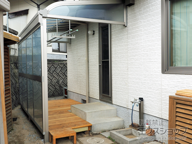 島根県仁多郡奥出雲町ののテラス屋根 ソラリア R型 1500 テラスタイプ 単体 積雪〜50cm対応 施工例