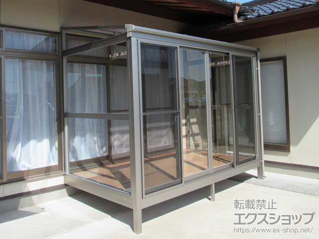 岩手県大船渡市ののテラス囲い・サンルーム サニージュ F型 床納まり ランマ無 積雪〜20cm対応 施工例