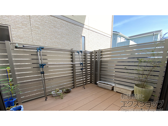 大阪府貝塚市ののフェンス・柵 シンプレオフェンスSY1型 横半目隠し 2段支柱 自立建て用 施工例