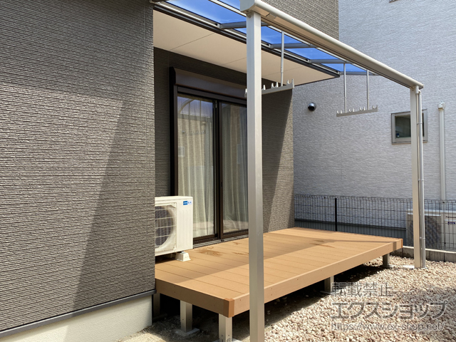 大阪府高槻市ののテラス屋根 ソラリア R型 テラスタイプ 単体 積雪〜20cm対応 施工例