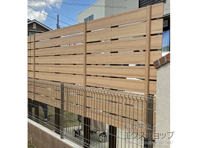 千葉県柏市ののフェンス・柵 マイティウッド Sライン 9段 すき間15mm 施工例