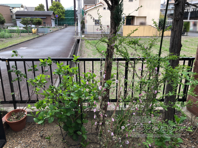 兵庫県宝塚市ののフェンス・柵 ミエッタフェンス 防犯たて格子タイプ・自由柱施工 施工例