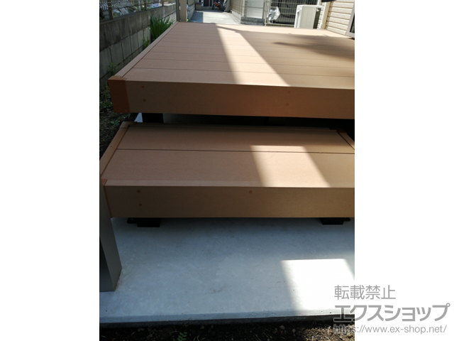 東京都町田市ののウッドデッキ リウッドデッキ 200＋独立式リウッドステップ2型 施工例