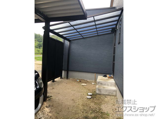 熊本県玉名市ののテラス屋根 ソラリア F型 テラスタイプ 単体 積雪〜20cm対応 施工例