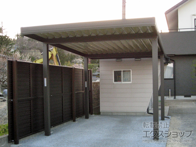 宮城県大崎市ののカーポート テリオスポートIII 1500 角柱4本仕様 積雪〜50cm対応 施工例