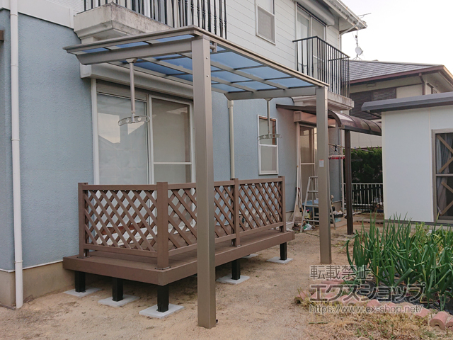 福岡県宗像市ののウッドデッキ マージウッドデッキ＋マージウッドデッキ ラティスデッキフェンス 施工例