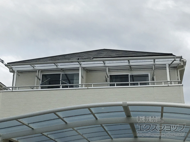 奈良県香芝市ののバルコニー・ベランダ屋根 ソラリア F型 屋根タイプ 連棟 積雪〜20cm対応 施工例