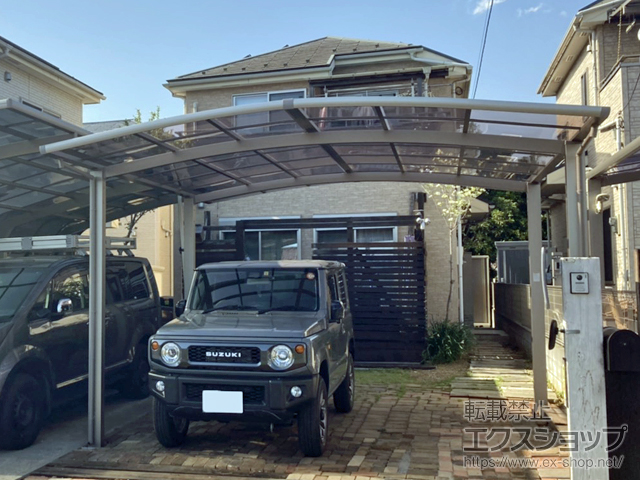 東京都町田市ののカーポート ネスカR (ラウンドスタイル) ワイド 積雪〜20cm対応 施工例