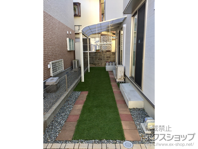 広島県廿日市市ののテラス屋根 スピーネ R型 テラスタイプ 単体 積雪〜20cm対応 施工例